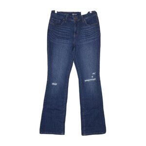 Style & Co Mid Rise Boot Jeans 4 Bootcut Curvy Boot Leg Distressed